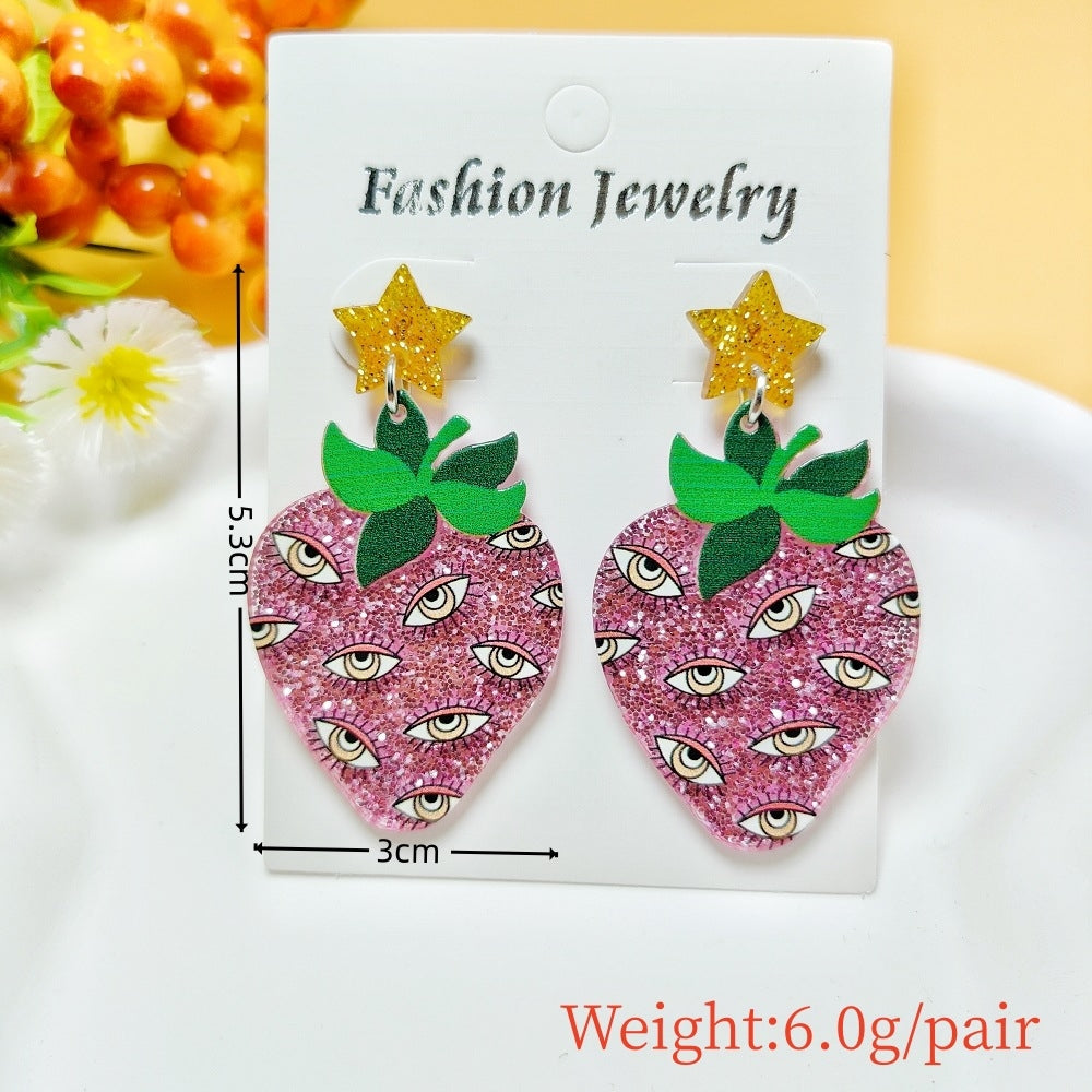 1 Pair Halloween Geometric Pumpkin Ghost Acrylic Drop Earrings