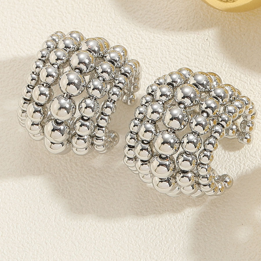 1 Pair Minimalist U Shape 14k Gold Plated Copper Zircon Ear Studs