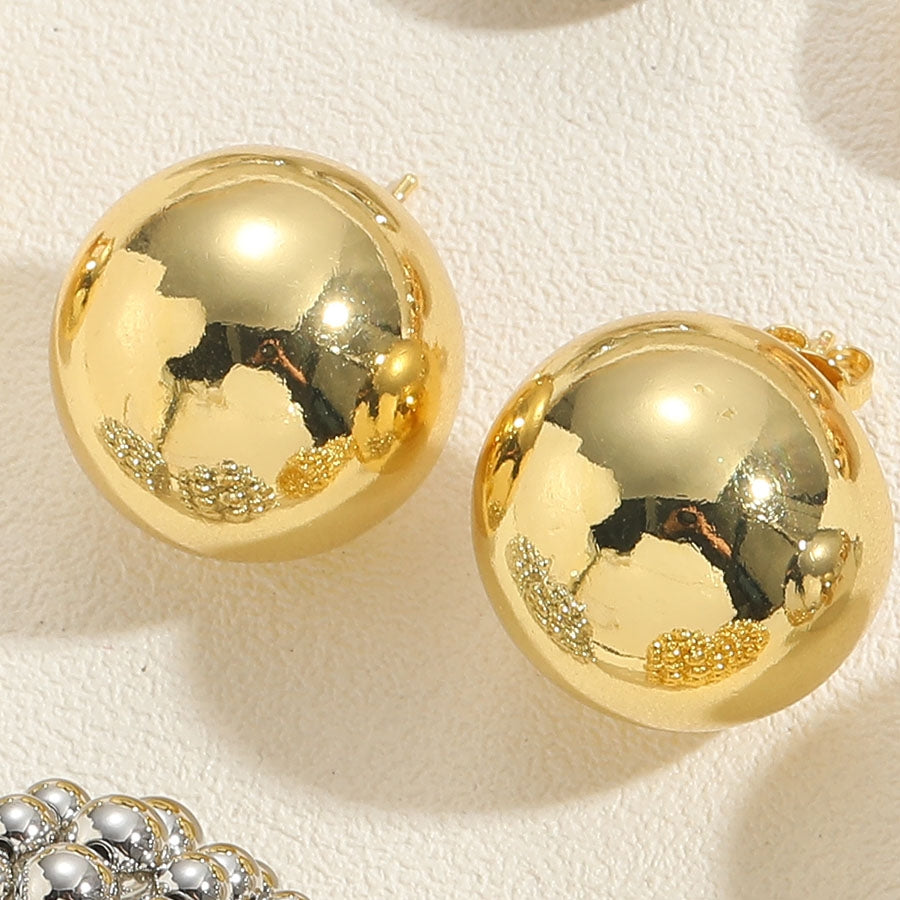 1 Pair Minimalist U Shape 14k Gold Plated Copper Zircon Ear Studs