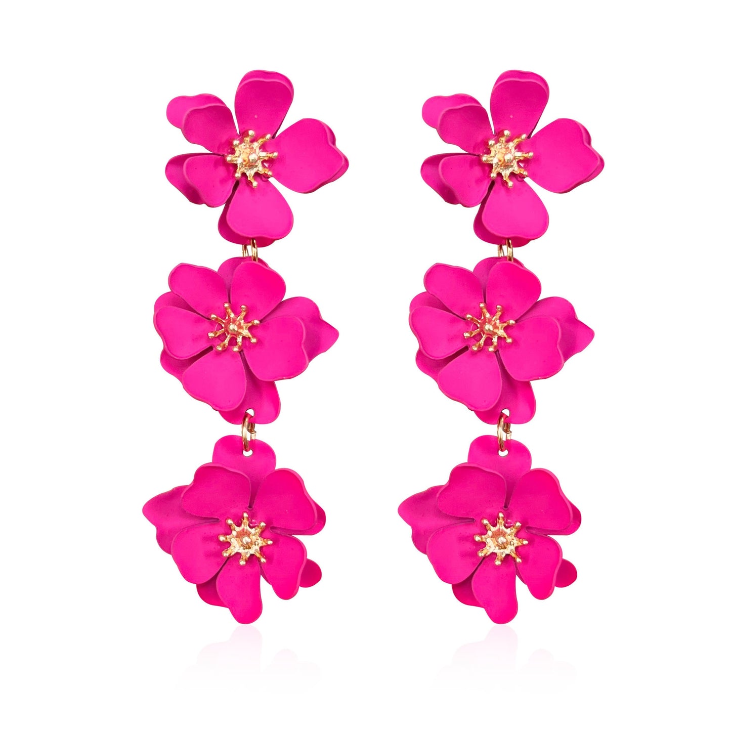 Elegant Bohemian Flower Alloy Drop Earrings