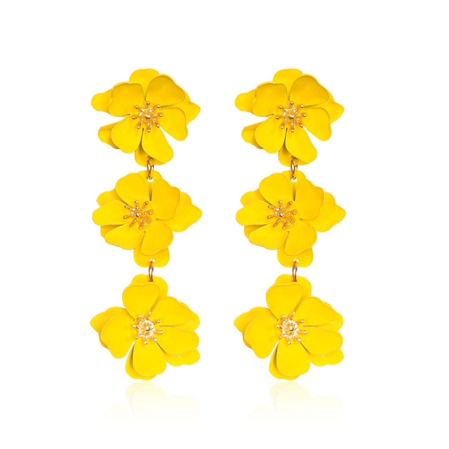 Elegant Bohemian Flower Alloy Drop Earrings