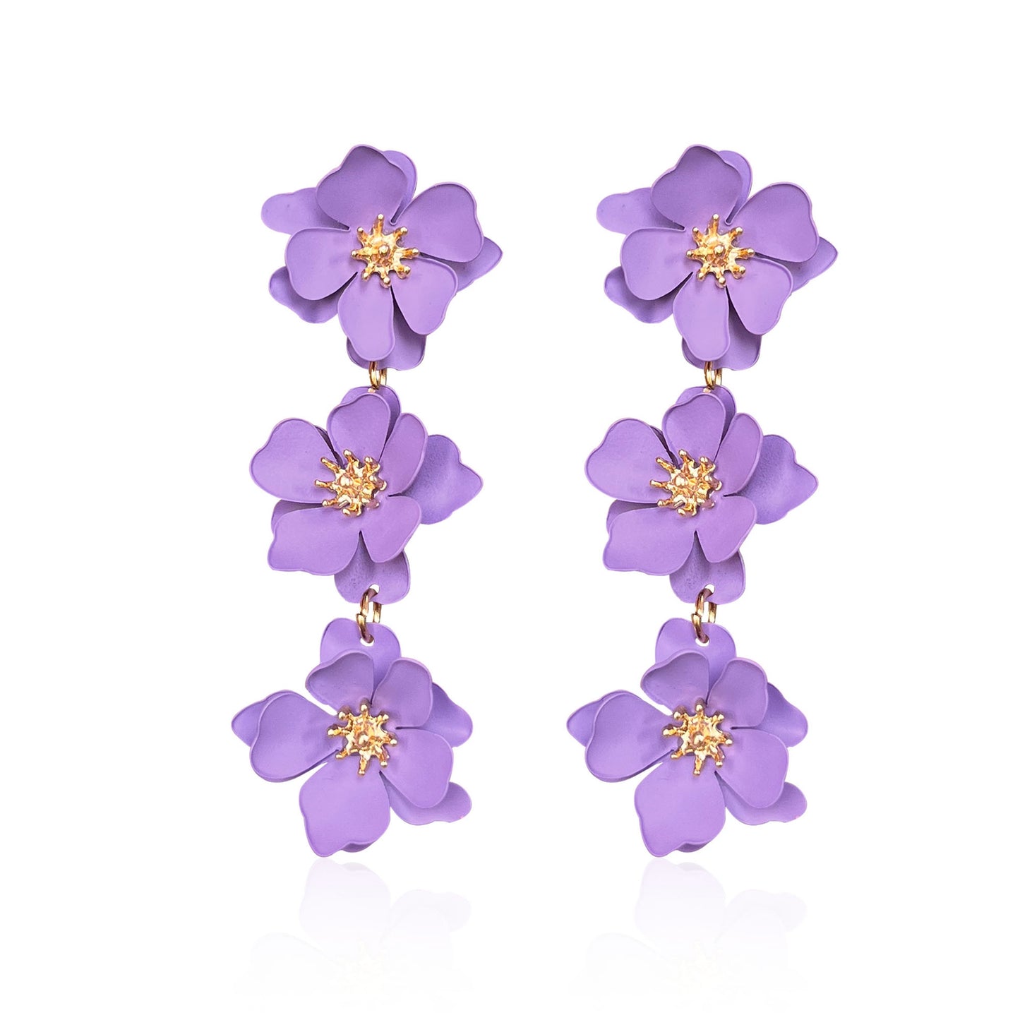 Elegant Bohemian Flower Alloy Drop Earrings