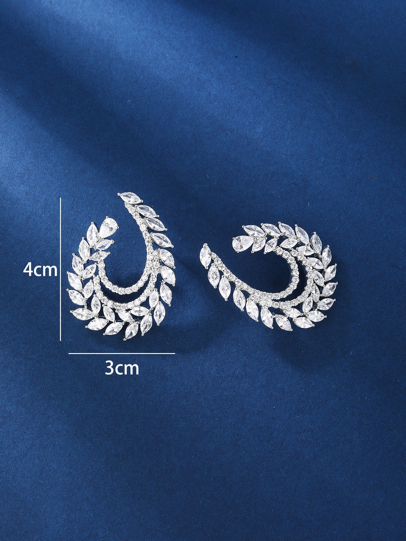 Elegant Geometric Zircon Inlay Bridal Earrings