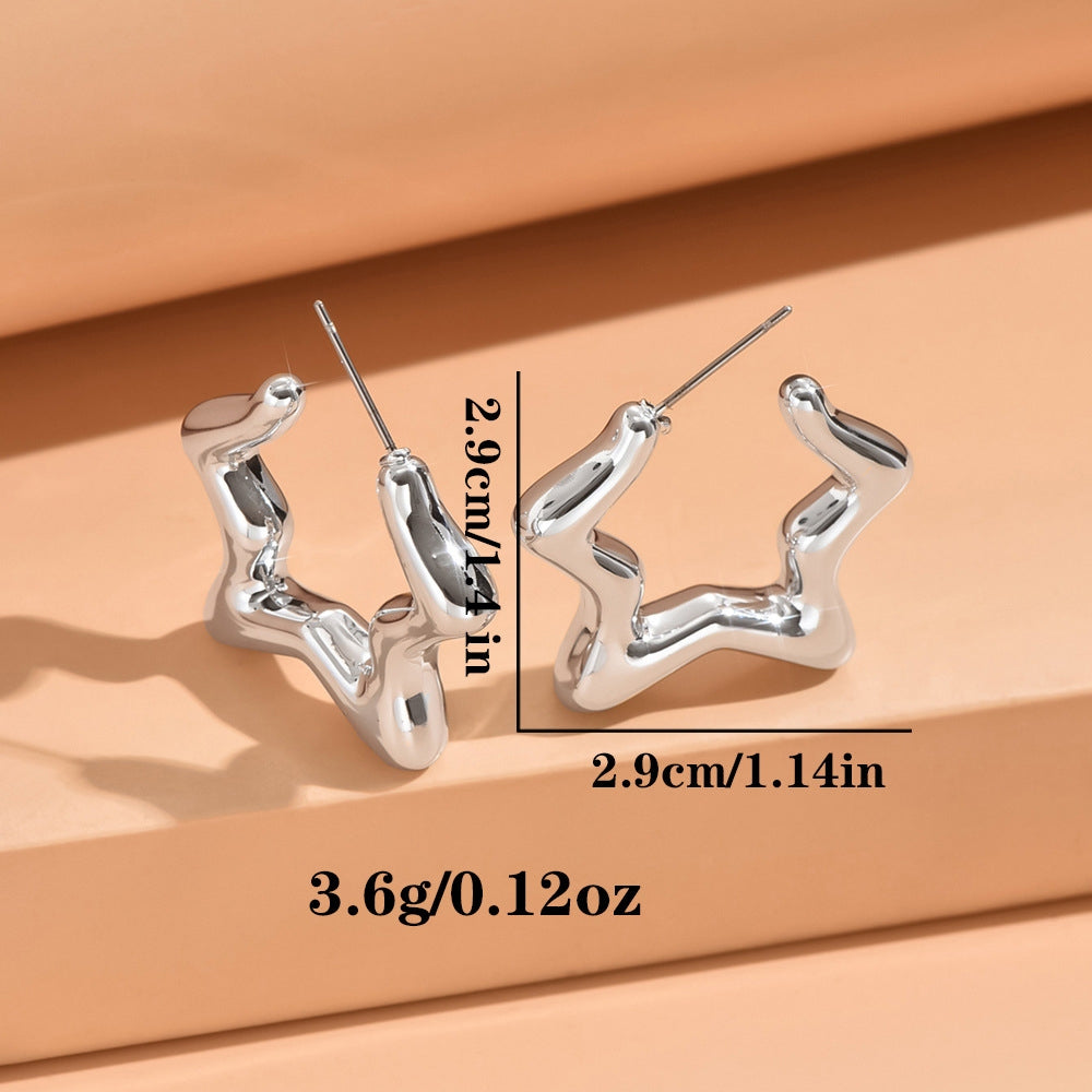 Elegant Pentagram Geometric Acrylic Stud Earrings