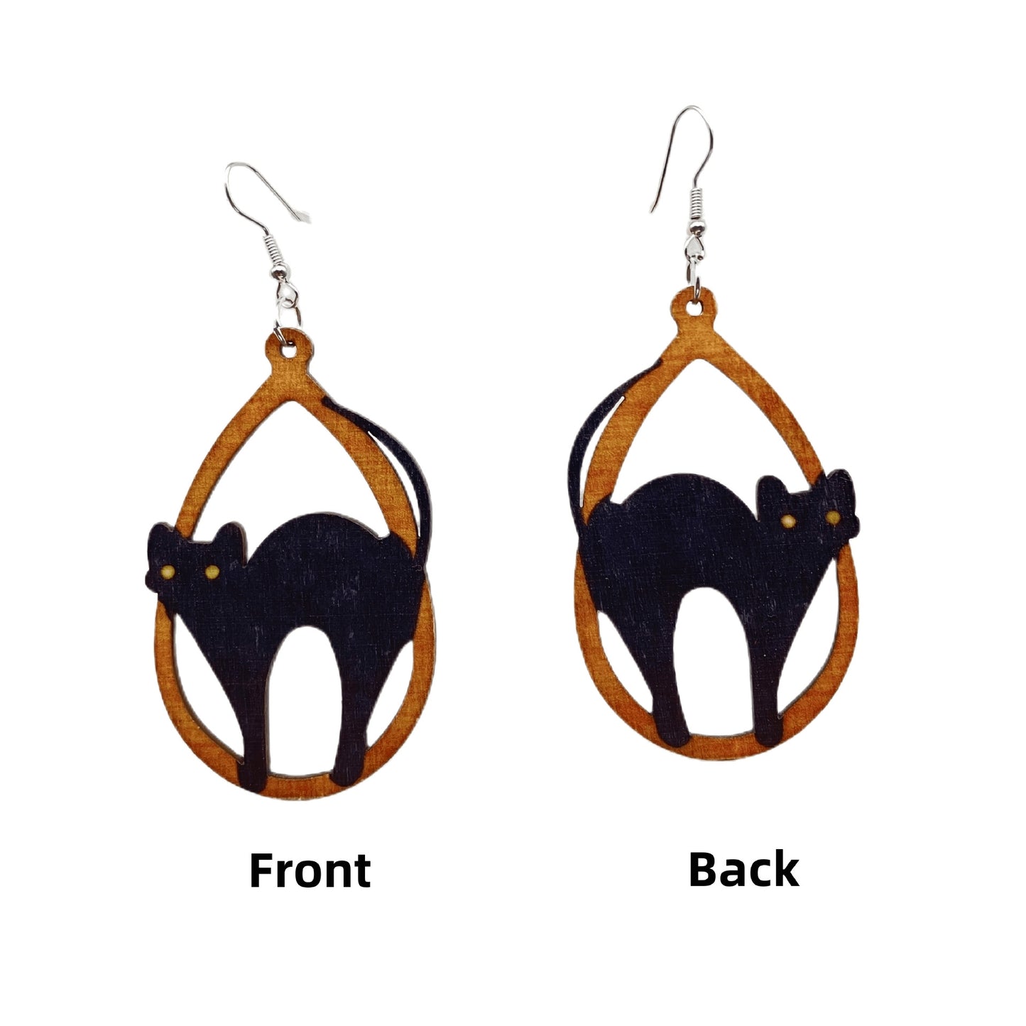 Ethnic Style Water Droplet Wood Earrings for Halloween