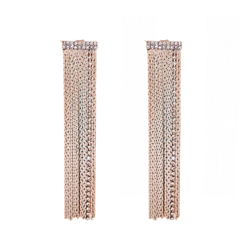 1 Pair Bohemian Crystal Tassel Rhinestone Drop Earrings 2024 Trendy Statement Jewelry