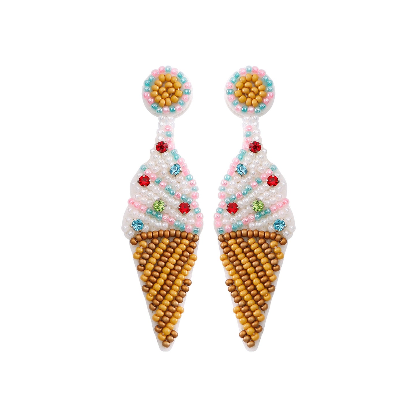 Hawaiian Bohemian Green Monstera Seed Bead Drop Earrings
