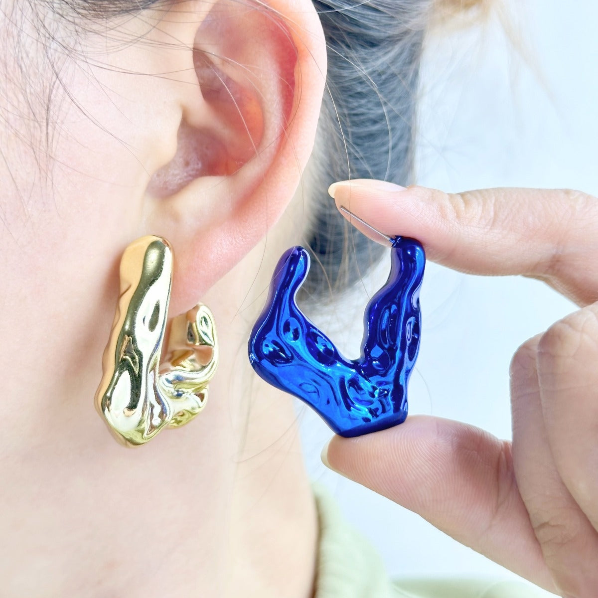 1 Pair Hip-Hop Acrylic Plating Fluid Punk Earrings