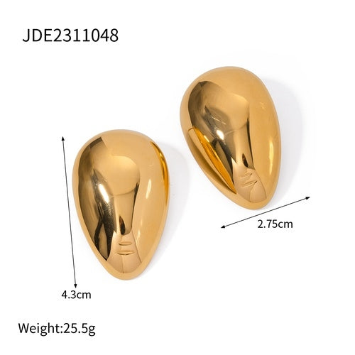 IG Style Geometric 18K Gold Plated Stainless Steel Earrings