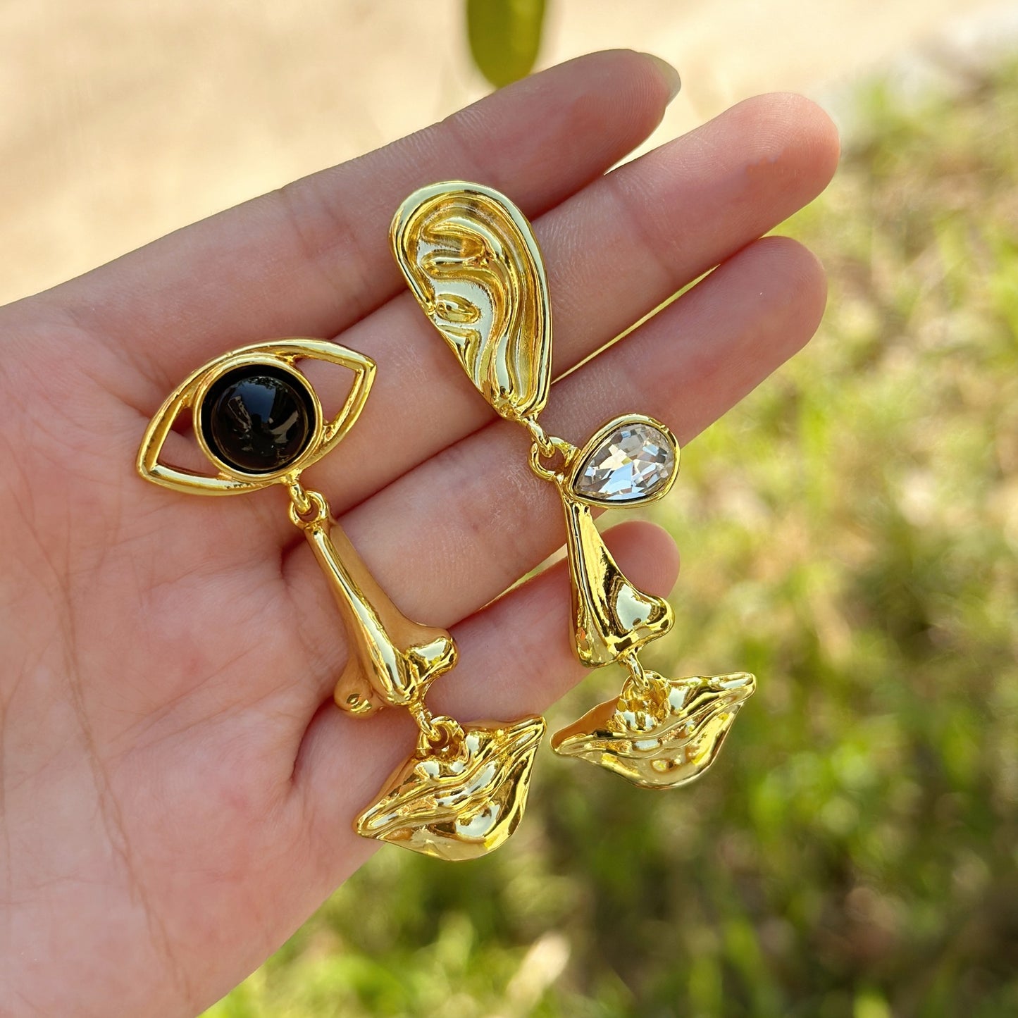 Retro Devil's Eye Alloy Layered Drop Earrings for Women