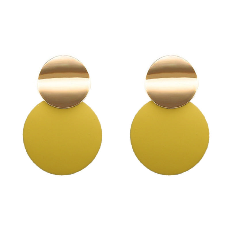 Retro Geometric Circle Metal Stud Earrings