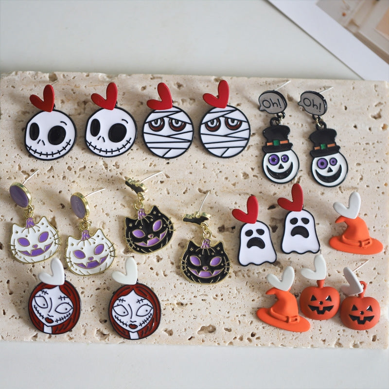 1 Pair Geometric Alloy Ear Studs with Festive S925 Silver Needle Earrings Collection