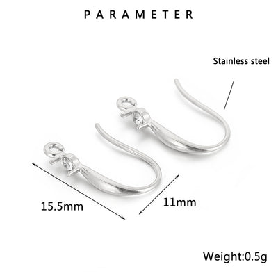 Geometric Stainless Steel Rhinestone Fish Hook Earrings - Trendy Diamond-Encrusted Jewelry for Women