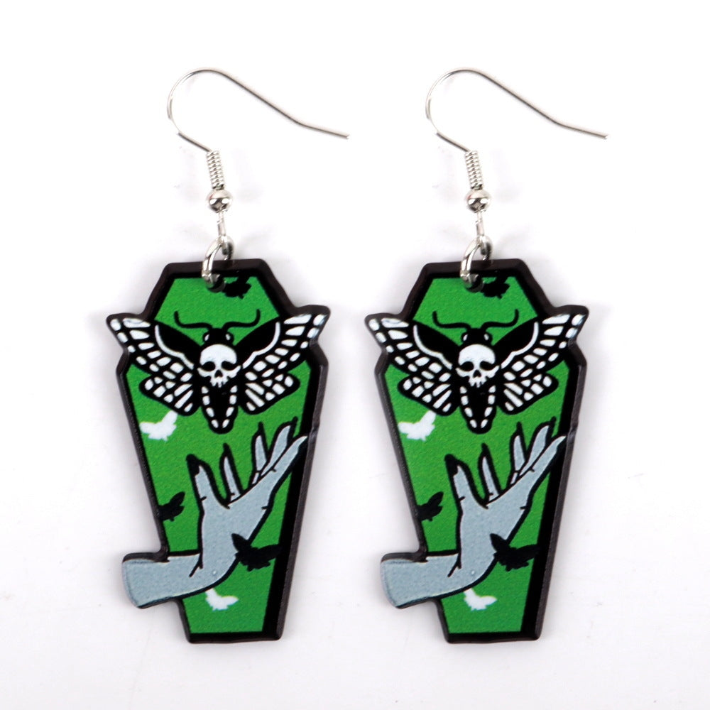 1 Pair Halloween Ghostly Spider Web Acrylic Drop Earrings