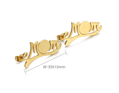 "Stainless Steel Letter Drop Earrings - Creative Jewelry for Women"
