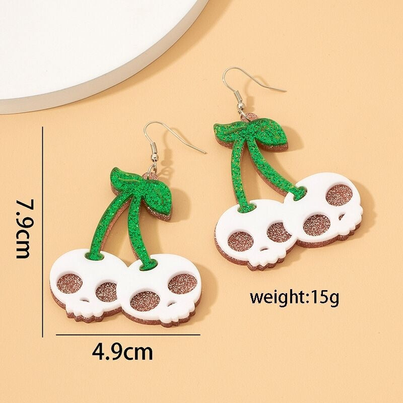 1 Pair Halloween Pumpkin Skull Acrylic Drop Earrings