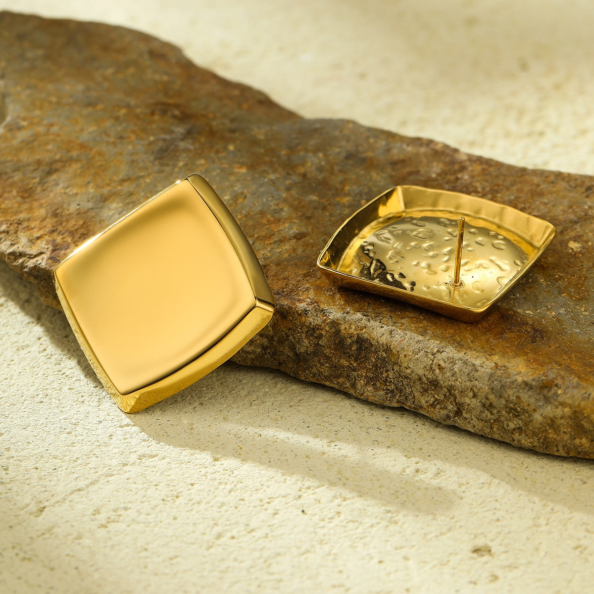 1 Pair Minimalist Geometric 18k Stainless Steel Stud Earrings