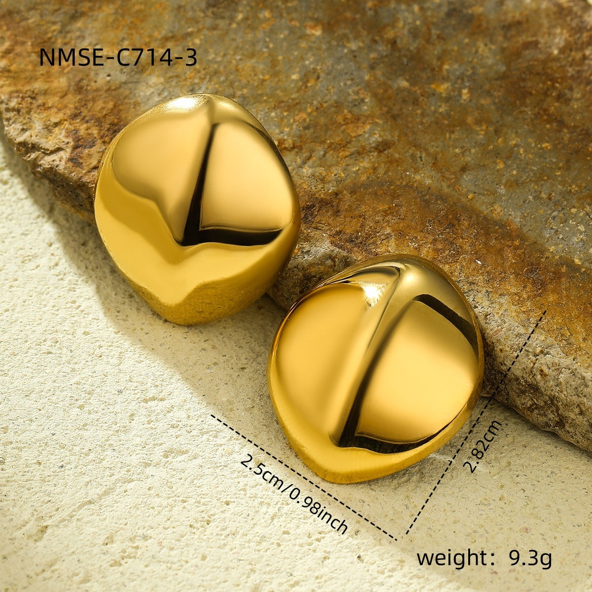 1 Pair Minimalist Geometric 18k Stainless Steel Stud Earrings