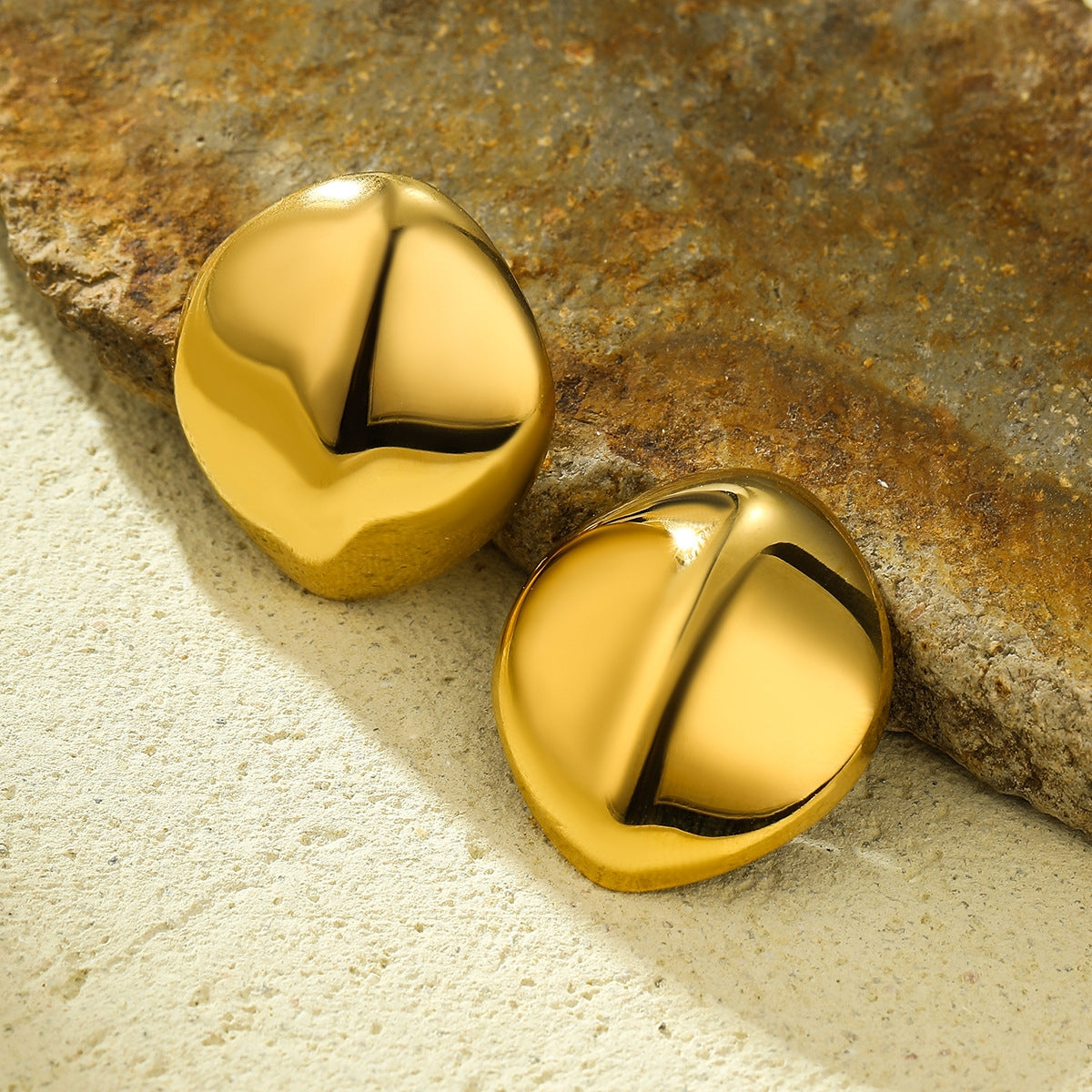 1 Pair Minimalist Geometric 18k Stainless Steel Stud Earrings