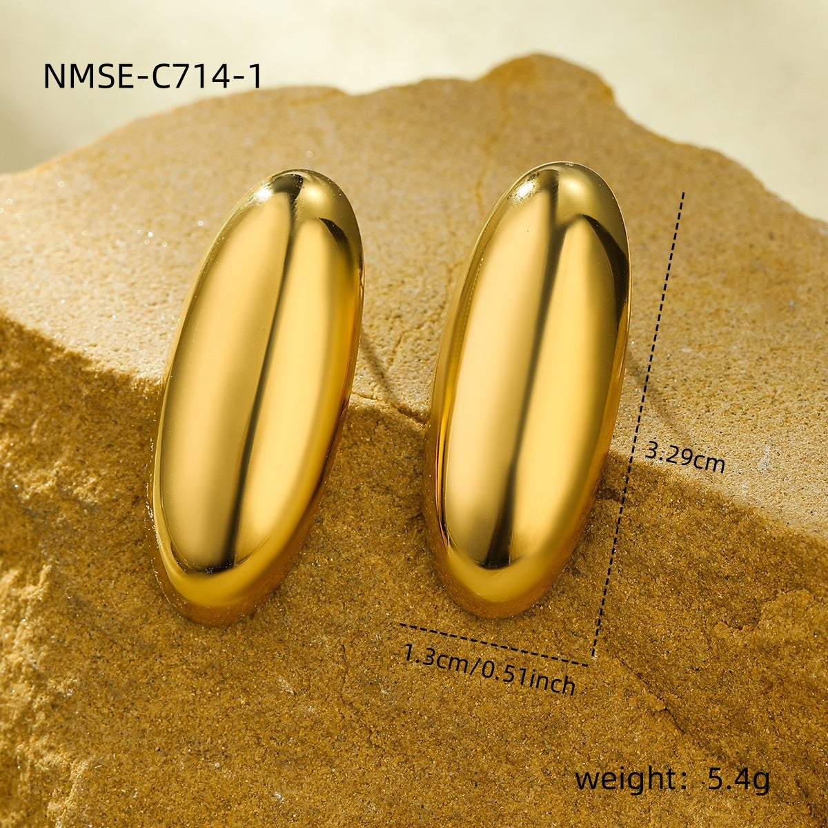 1 Pair Minimalist Geometric 18k Stainless Steel Stud Earrings