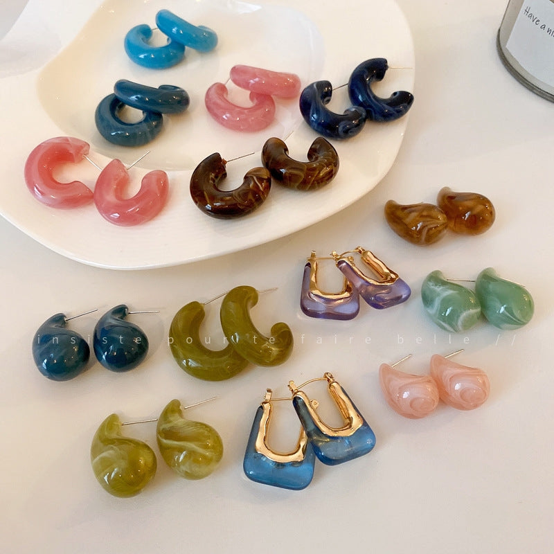 Vintage Geometric Acrylic Alloy Earrings for Women