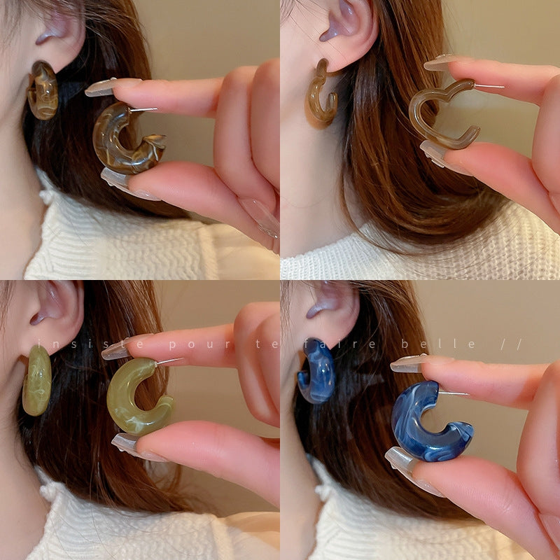 Vintage Geometric Acrylic Alloy Earrings for Women