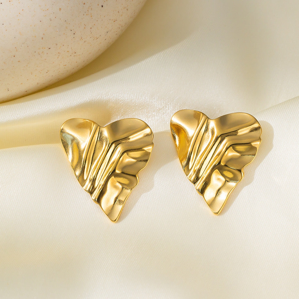 1 Pair Vintage Geometric 18K Gold Plated Stainless Steel Ear Studs