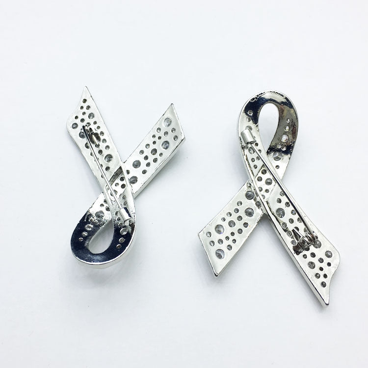 Copper Zircon Bow Knot Brooch Corsage Accessory 61x38MM