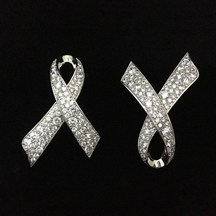 Copper Zircon Bow Knot Brooch Corsage Accessory 61x38MM