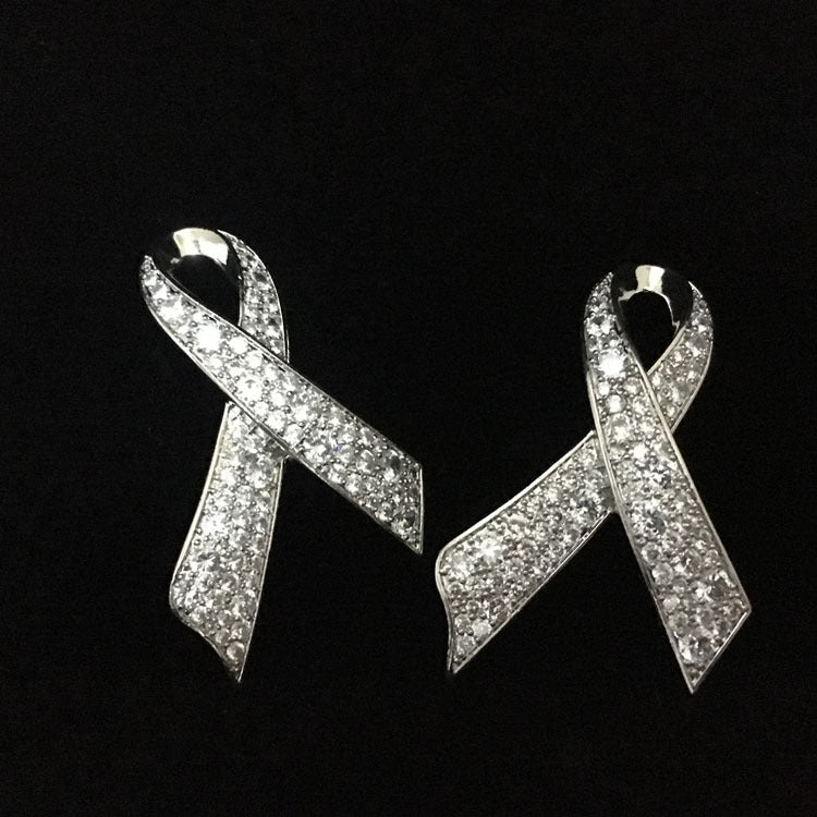 Copper Zircon Bow Knot Brooch Corsage Accessory 61x38MM