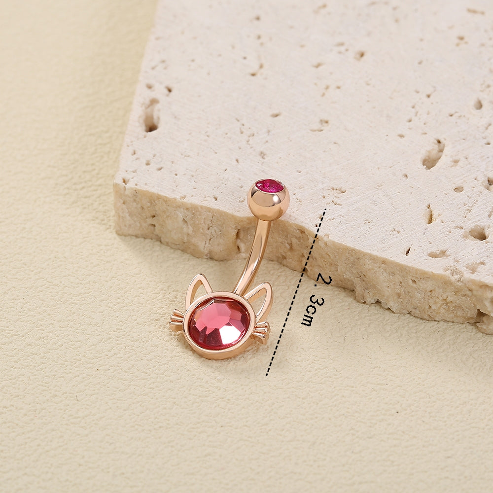 Fashion Star Butterfly Zircon Belly Ring - Stainless Steel & Copper Inlay Body Jewelry