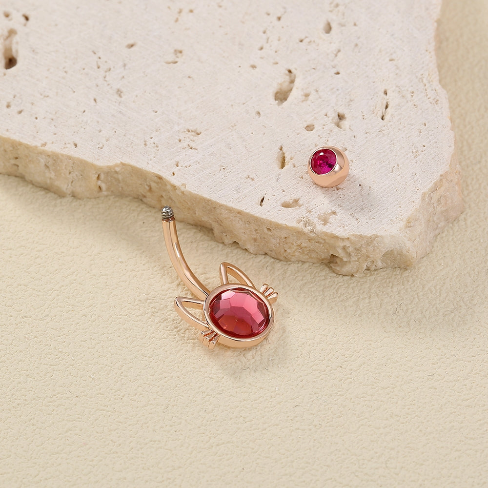 Fashion Star Butterfly Zircon Belly Ring - Stainless Steel & Copper Inlay Body Jewelry