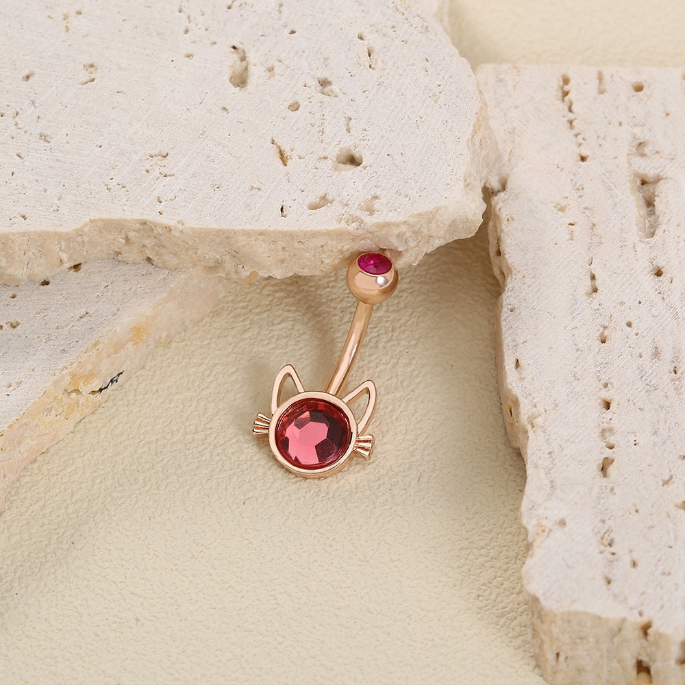 Fashion Star Butterfly Zircon Belly Ring - Stainless Steel & Copper Inlay Body Jewelry