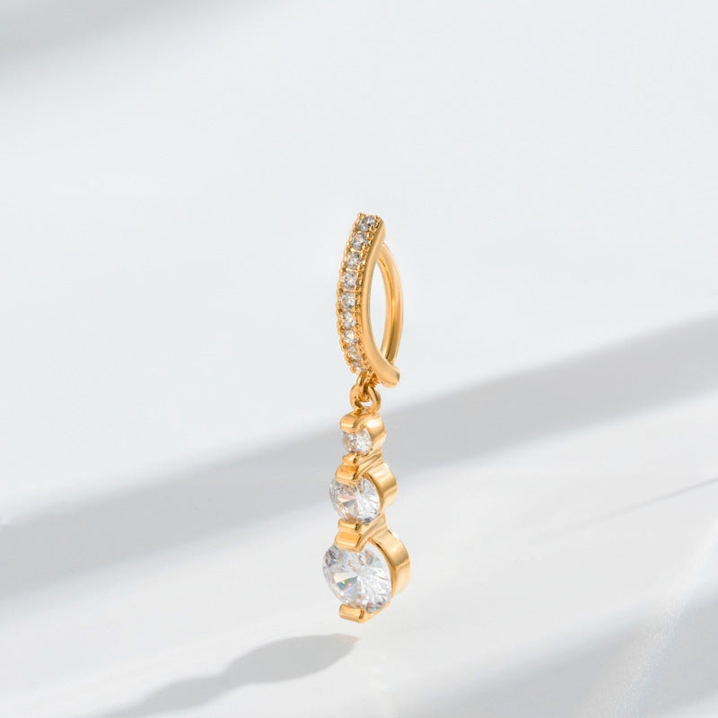 Retro Dreamcatcher Butterfly Wing Belly Ring with Copper Inlay Zircon