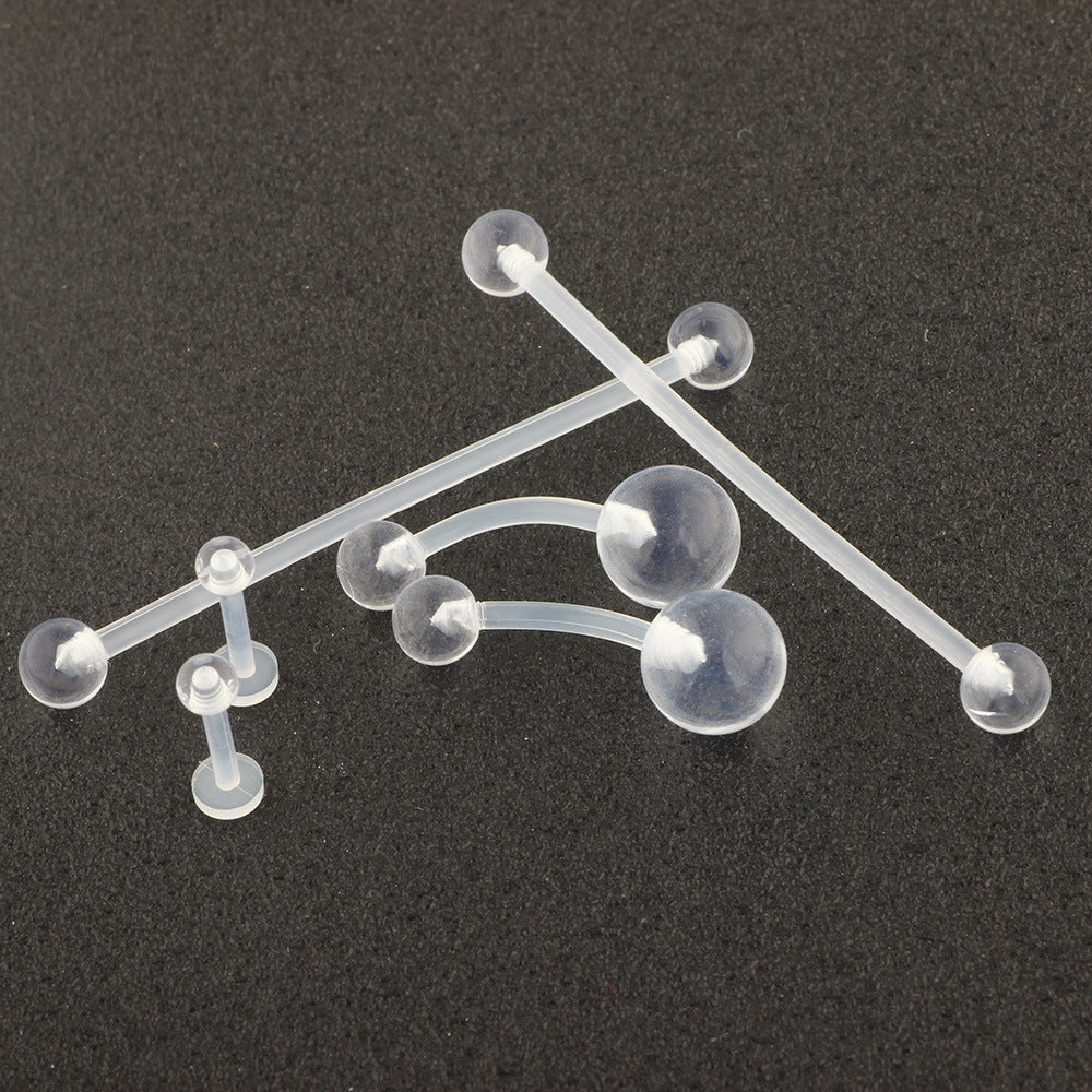 Acrylic Belly Ring Set - Simple Classic Style Body Piercing Jewelry