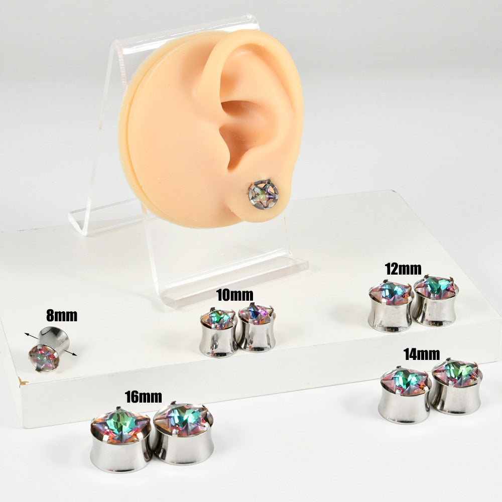 Stainless Steel Zircon Star Cartilage Earrings & Studs