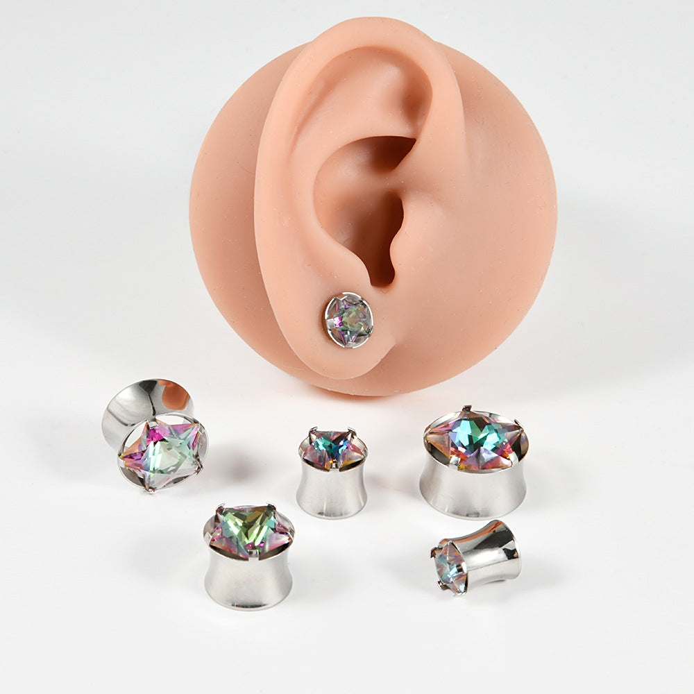 Stainless Steel Zircon Star Cartilage Earrings & Studs