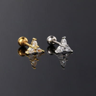Geometric Zircon Crystal Ear Cartilage Rings & Studs for Women