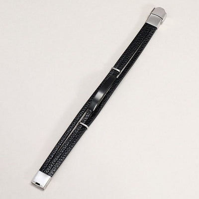 Fashion Square PU Leather Patchwork Multi-Layer Men's Bracelet