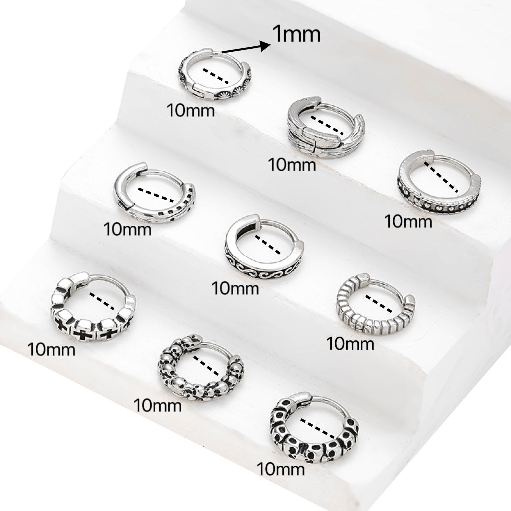 Hip-Hop Gothic Cross Skull Stainless Steel Earrings