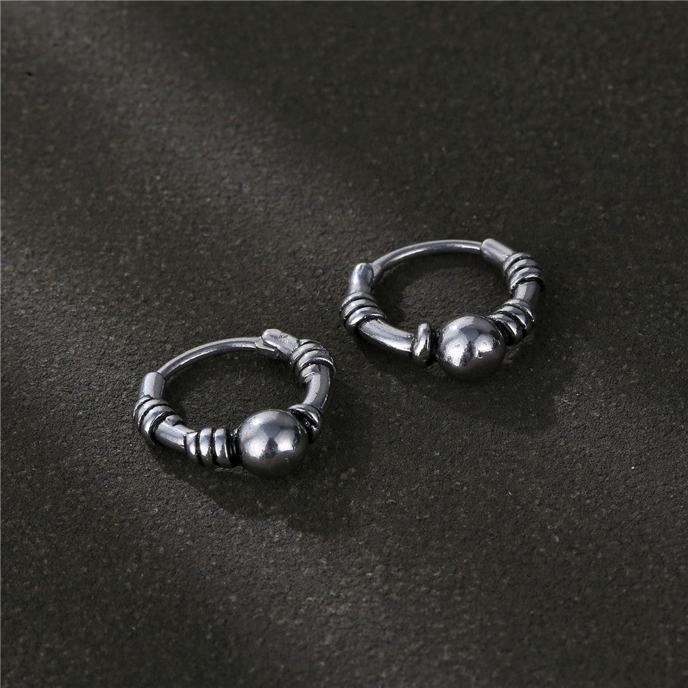 Hip-hop Titanium Steel Plated Twisted Hoop Earrings for Men and Women