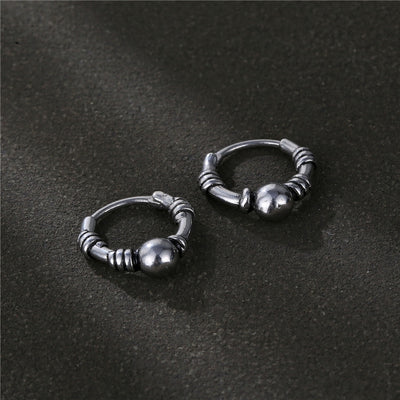 Hip-hop Titanium Steel Plated Twisted Hoop Earrings for Men and Women