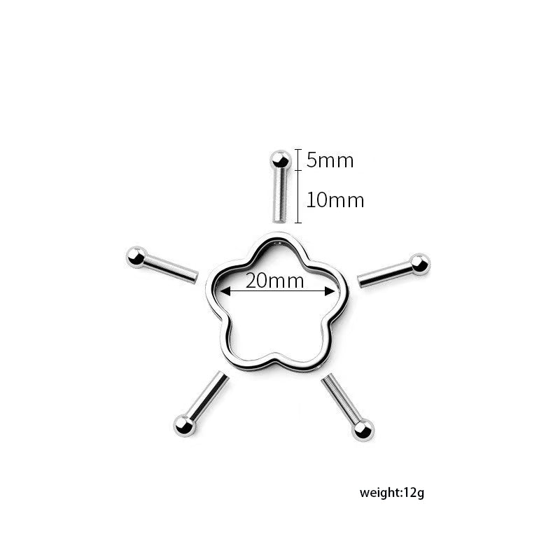 Pentagram Plum Blossom Stainless Steel Nipple Rings & Studs Adjustable Piercing Jewelry