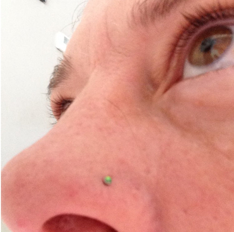 G23 Titanium U-Shape Opal Zircon Nose Studs 0.8*7*2mm