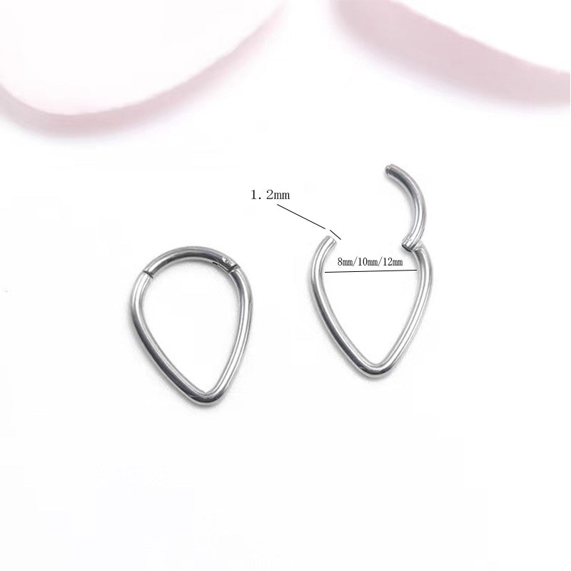 1 Piece Stainless Steel Nose Rings & Studs Simple Style Solid Color Piercing Jewelry