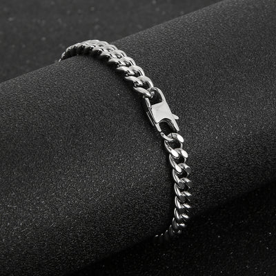 Retro Titanium Steel Cuban Chain Bracelet - 18k Gold Plated Unisex Punk Jewelry
