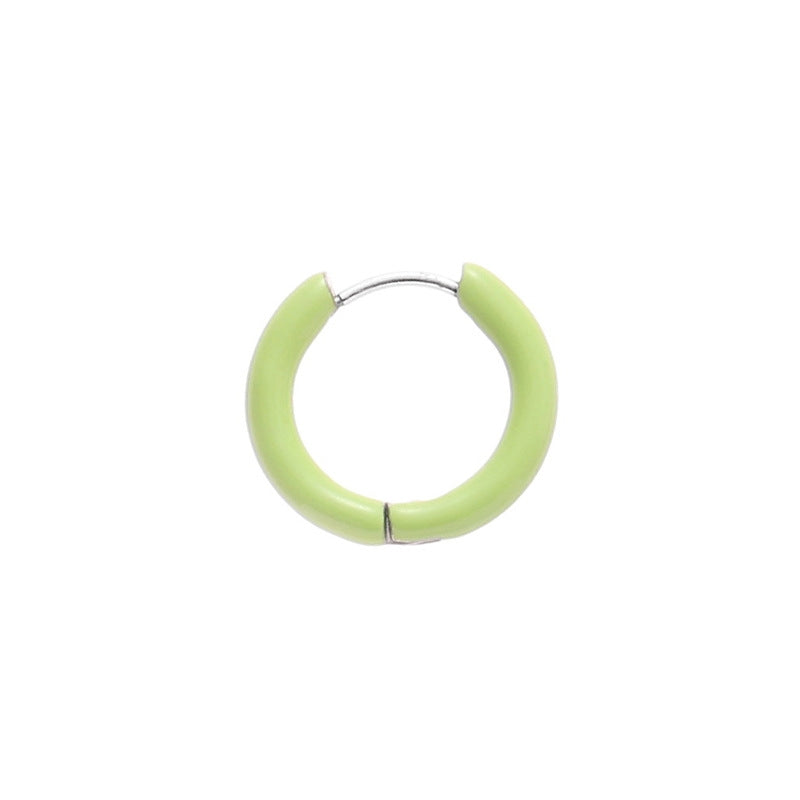 Simple Enamel Brass Earrings with Unique Handmade Design