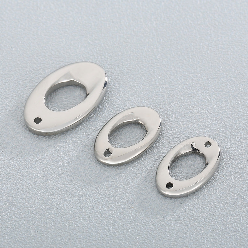 Stainless Steel Oval Minimalist Pendant Connector