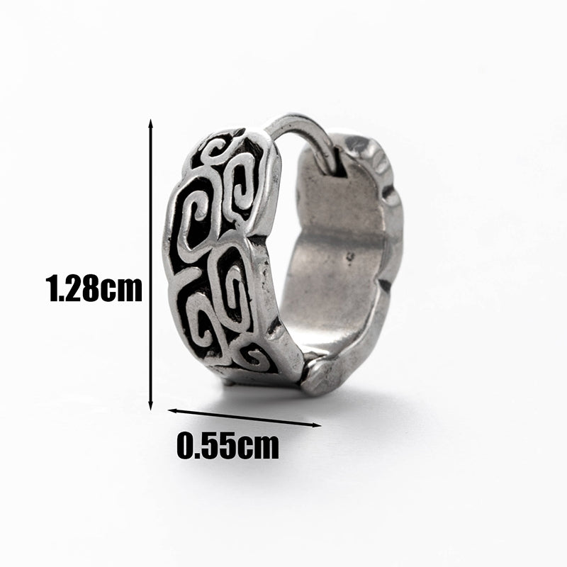 Vintage Dragon Totem Geometric Stainless Steel Ear Stud