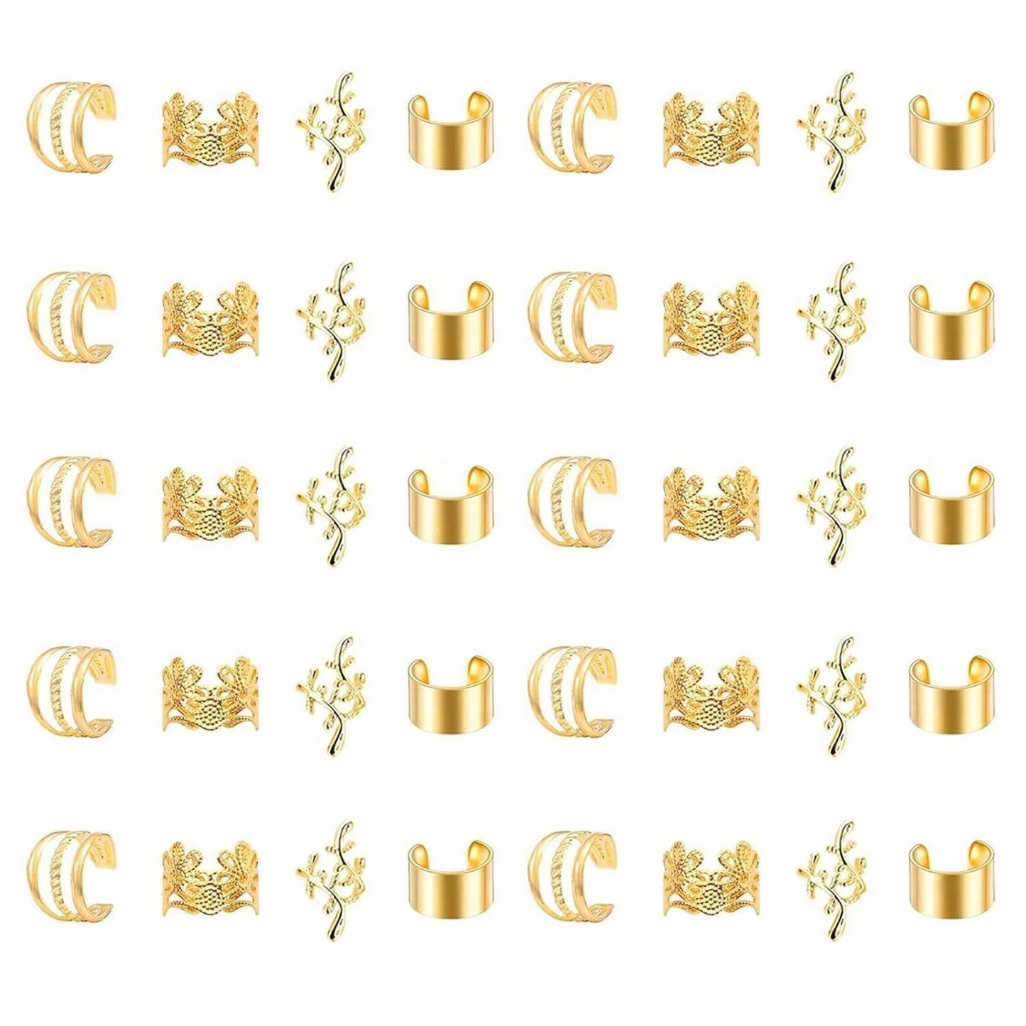 Iron Geometric Hair Buckle Set - Gold & Silver Alloy Spiral Hair Clips